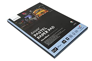 Brustro Artists' Pastel Paper Pad of 24 Sheets (160 GSM), Colour - Black, Size - 5 x 7"