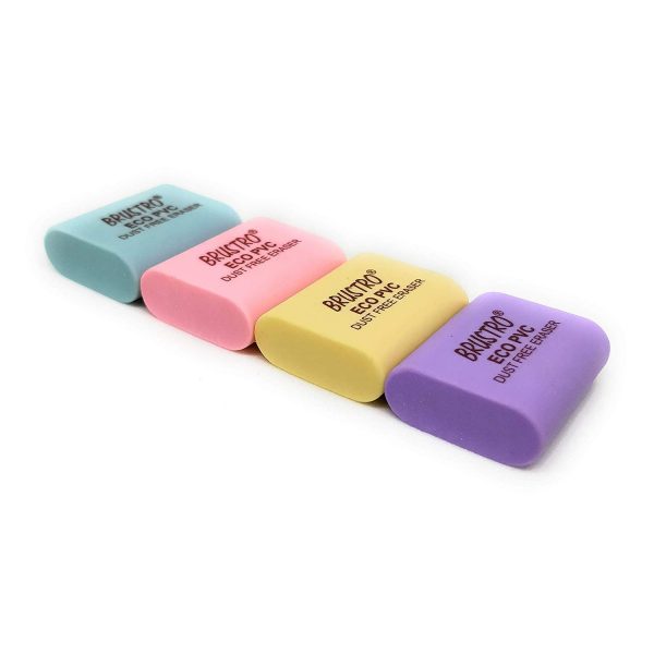 BRUSTRO ECO PVC dust free eraser pack of 10 (Each pack contains 2 erasers)