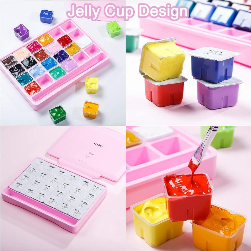 Himi Miya Gouache - Set 56 colores/30ml Jelly Cup - BLANCO