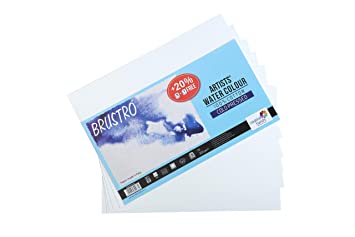 Brustro 100% Cotton Artists' Watercolour Paper 300 GSM A4 Cold Pressed (Pack of 5+1 Free sheet)