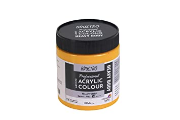 Brustro Professional Artists ’ Heavybody Acrylic Paint 237Ml Yellow Deep (Sr 2)