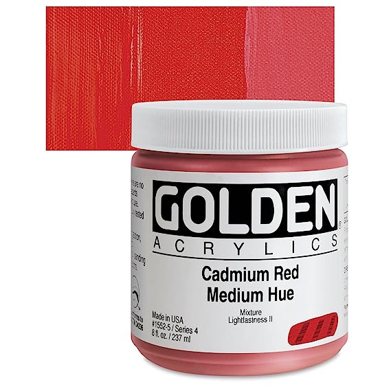 Golden Heavy Body Acrylic Paints 236ML Cadmium Red Medium Hue