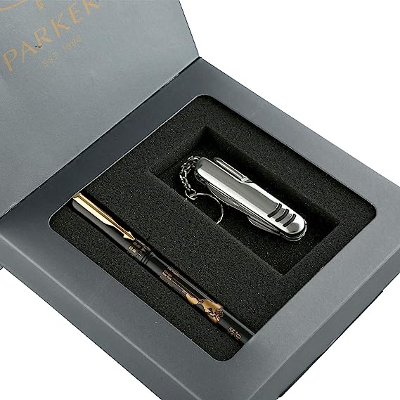 Parker Beta Millennium Gold Trim Ball Pen With Swiss Knife