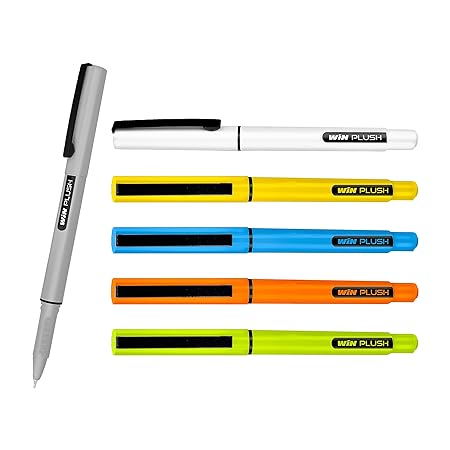 WIN Plush Ball Pens | 20Pens (10 Blue & 10 Black) | Ball Pens for Students | 0.7mm Tip | Comfortable Grip | Smooth Writing | Professionals Stationery | Ideal for School, Office & Business Use