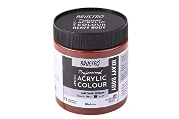 Brustro Professional Artists ’ Heavybody Acrylic Paint 237Ml Van Dyke Brown (Sr 1)