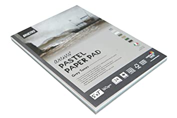 Brustro Artists' Pastel Paper Pad of 24 Sheets (160 GSM), Colour - Grey Tones, Size - 5" x 7"