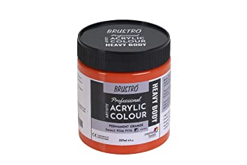 Brustro Professional Artists Heavybody Acrylic Paint 237ml Permanent Orange (Sr 3)