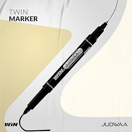 WIN Judwaa Dual Tip CD/DVD/OHP Marker | 10 Black Ink Markers | Both Side Bold & Fine Tip | Smudge Free Writing | Suitable for Different Surface | Ideal for School & Office Stationery