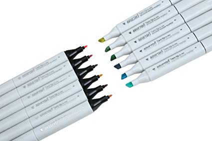 Brustro Twin Tip Alcohol Based Marker Set of 12 – Pastel Tones