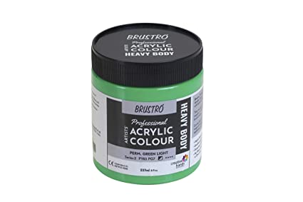 Brustro Professional Artists ’ Heavybody Acrylic Paint 237Ml Perm Green Light (Sr 2)