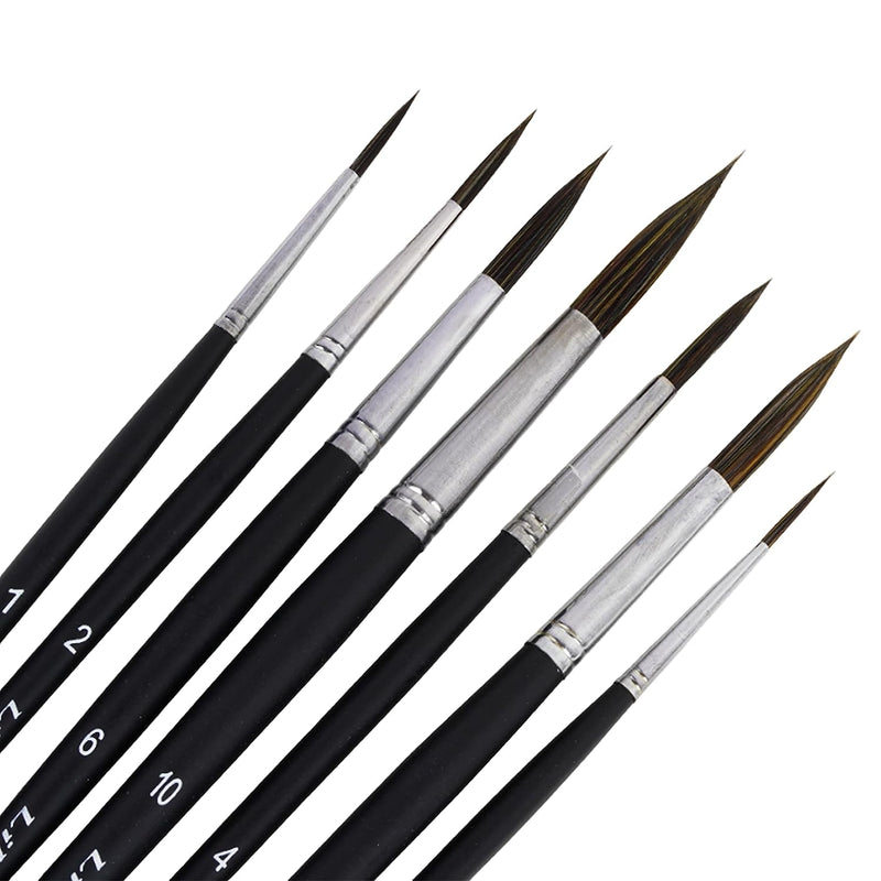 Buy FRKB Round and Flat Mix Painting Brush Set of 7 Pieces for