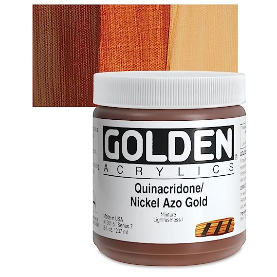 Golden Heavy Body Acrylic Paints 236ML Quinacridone Nickel Azo Gold