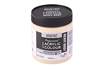 Brustro Professional Artists ’ Heavybody Acrylic Paint 237Ml Unbleached Titan. (Sr 1)