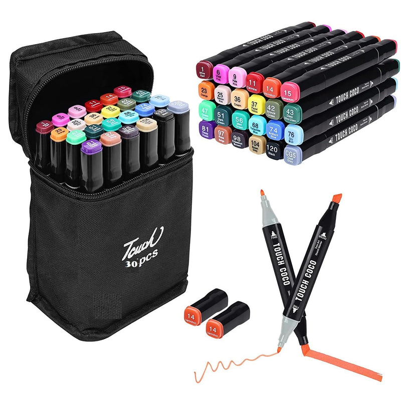 Soucolor 30 Pc Alcohol Markers Set Colour Marker Pen Art  Markers Dual Tip Broad & Fine Pencil - (30 Assorted Color ]) Drawing Marker  Pen Set Dual Tips Art Sketch