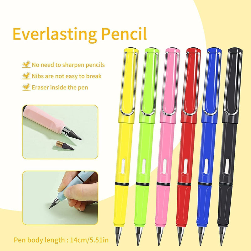 Reusable Inkless Pencil, with Eraser, Erasable Pens, for Student Artist  Writing Drawing, Dark Orange, 141x13.6mm