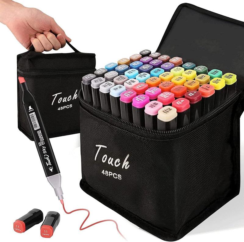 TouchCool Alcohol Markers, Brush & Chisel Double