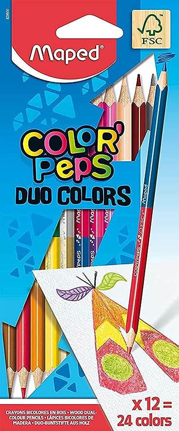 MAPED DUO COLOR PEPS PENCILS Set of 24