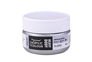 Brustro Professional Artists ’ Heavybody Acrylic Paint 50Ml Metallic Silver (Sr 4)