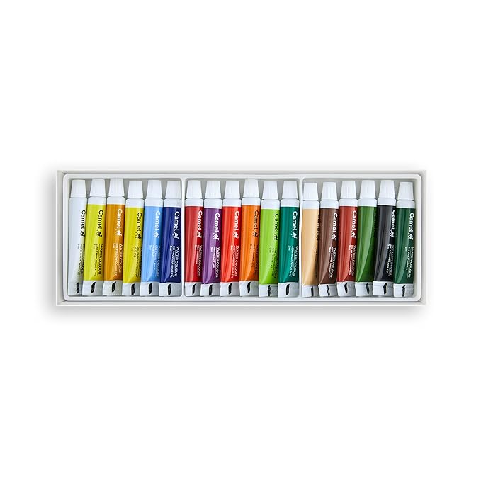 Camel Student Water Colours- Assorted Pack of Tubes, 18 Shades in 5ml