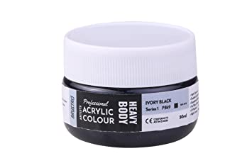 Brustro Professional Artists ’ Heavybody Acrylic Paint 50Ml Ivory Black (Sr 1)