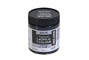 Brustro Professional Artists ’ Heavybody Acrylic Paint 237Ml Ivory Black (Sr 1)