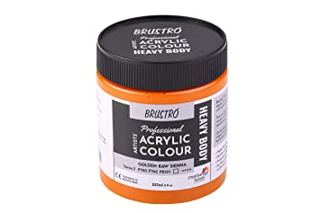 Brustro Professional Artists ’ Heavybody Acrylic Paint 237Ml Golden Raw Sienna (Sr 3)