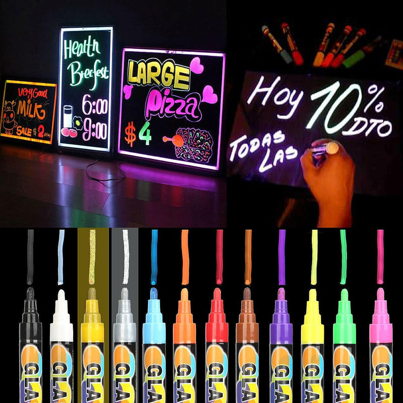 Dual Tip Liquid Chalk Markers Pens for Chalkboard, Erasable Chalkboard Markers with 6mm Reversible Tip for Blackboard, Whiteboard, Windows, Glass, Mirror, Signs, Bistro (Pack of 8)