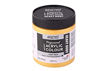 Brustro Professional Artists ’ Heavybody Acrylic Paint 237Ml Light Gold (Sr 4)