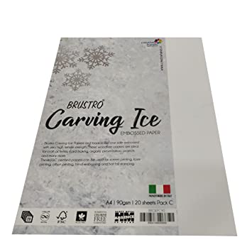 BRUSTRO Carving ICE Embossed Paper A4 Pack C 90 GSM