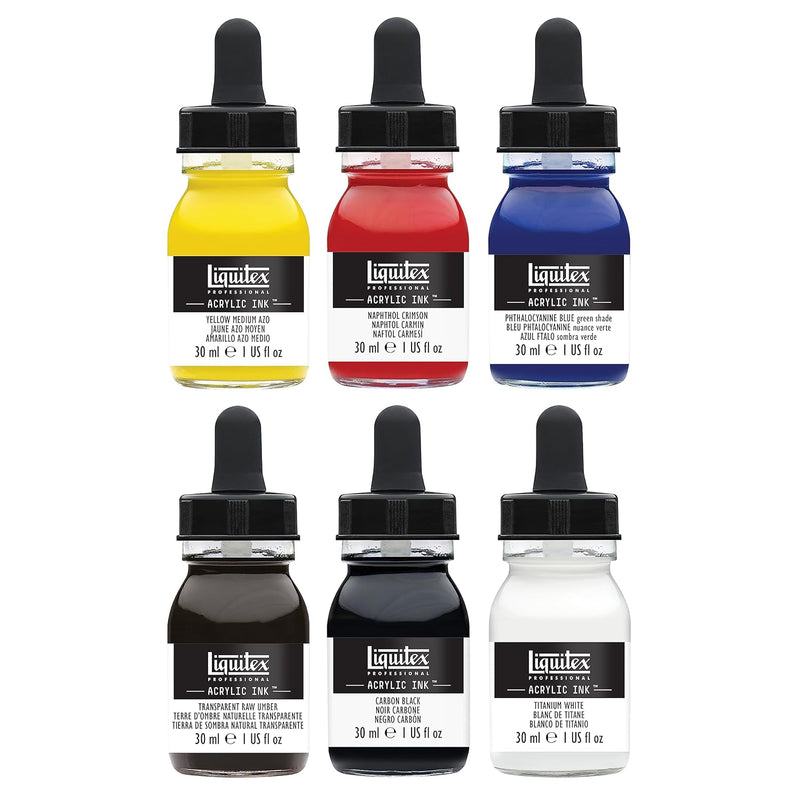 Liquitex Professional Acrylic Ink Essential Set, Set Of 6