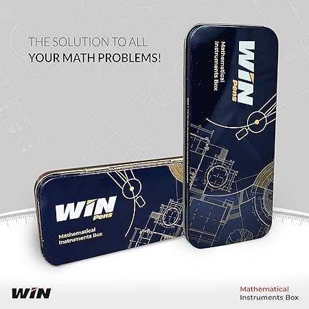 Win Geometry Box Set | Girls & Boys | School Box Kit | Mathematical Drawing Instruments | Geometry Box for Students | Mechanical Pencil | Ideal for School Office & Business Use | Stationery Items