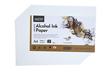 Brustro Artists' Alcohol Ink Paper 234 GSM, 300 Micron, A4 (Pack of 18 Sheets)