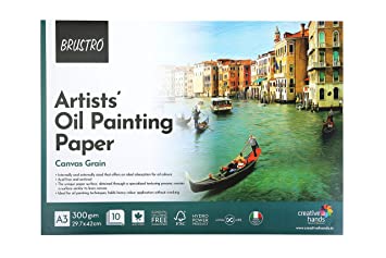 BRUSTRO Artists’ Oil Painting Glued Pad 300 GSM A3-10 Sheets