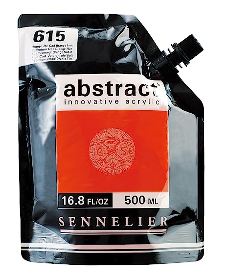 Sennelier Abstract Acrylic Artist Paint Pouch 500ML Cadmium Red Orange Hue