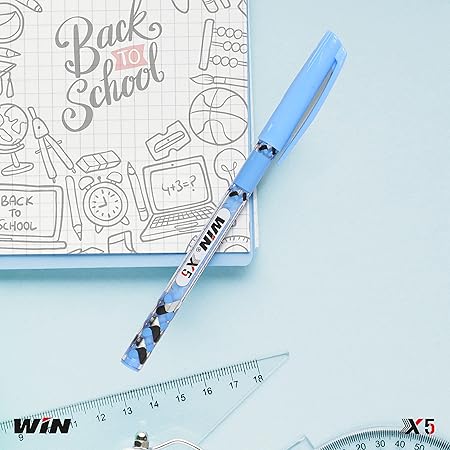 WIN X5 Ball Pens | 10 Blue Ink Pens | Multicoloured Body in 5 Pastel Shades | 0.7 mm Tip for Smooth Flow of Ink | Comfortable Writing | Gifts Stylish Girls & Kids | School Office & Business Uses