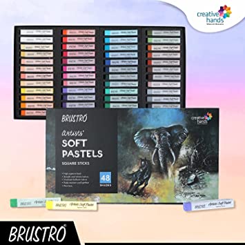 Brustro Artists’ Soft Pastels Set of 48 with Drawing Pad A4