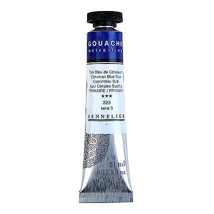 Sennelier Extra fine Gouache Tube 21ml S3 Cerulean Blue