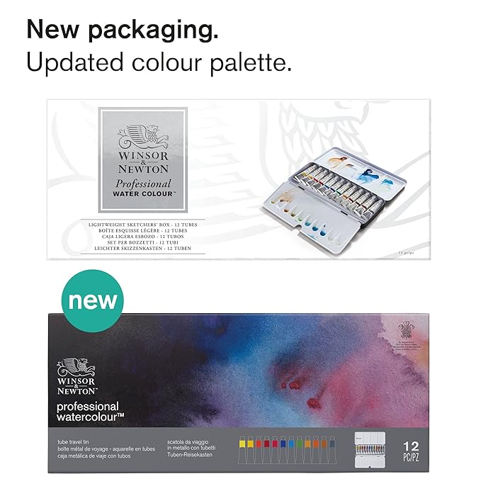 Winsor & Newton Professional Water Colour Metal Box 12 Shades