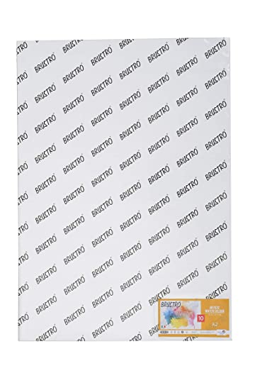 Brustro Artists' Watercolour Paper 25% Cotton Cold Pressed 200 GSM, Size - A2, 10 Sheets