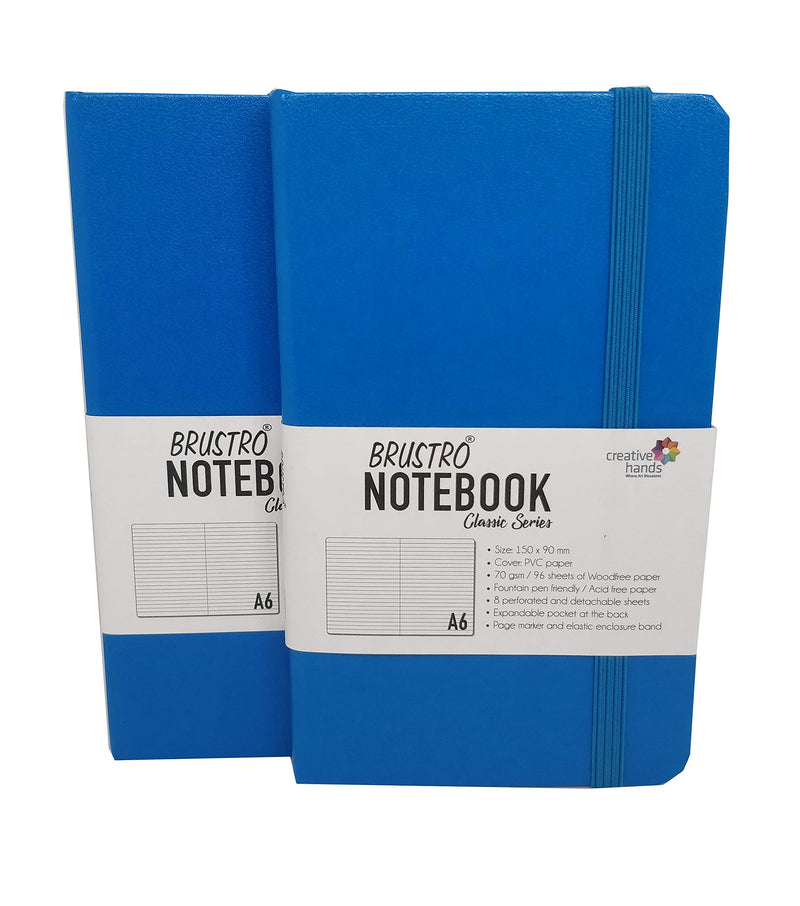 BRUSTRO NOTEBOOK CLASSIC SERIES TWIN PACK A6 BLUE