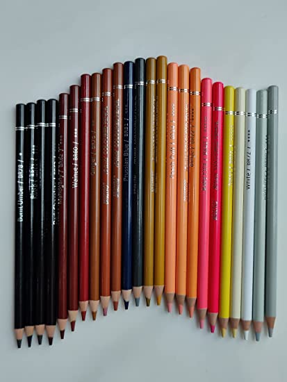 Brustro Artists’ Coloured Pencils Skin Tone Set of 24 with Brustro A4 Wiro Pad 160 GSM