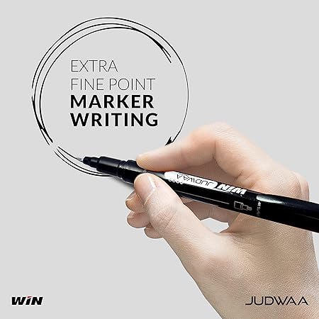 WIN Judwaa Dual Tip CD/DVD/OHP Marker | 10 Black Ink Markers | Both Side Bold & Fine Tip | Smudge Free Writing | Suitable for Different Surface | Ideal for School & Office Stationery