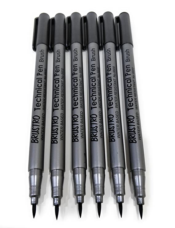 Brustro Technical Pen Black 0.1MM (Pack of 6)