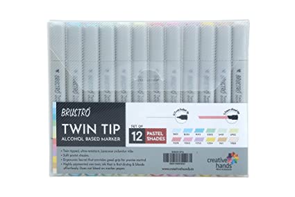 Brustro Twin Tip Alcohol Based Marker Set of 12 – Pastel Tones