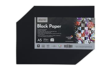 Brustro Black Paper - 200 GSM A5 Pack of 2 (40 Sheets Each Pack)