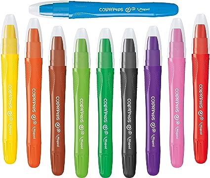 Maped Color'Peps Watercolor Gel Retractable Crayons, Pack of 10