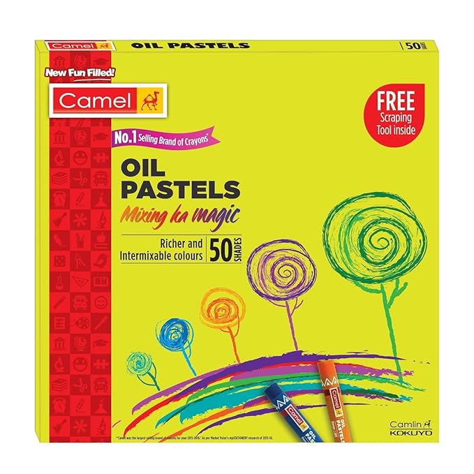 Camlin Oil Pastel 50 Shades (Pack of 50), Set of 2