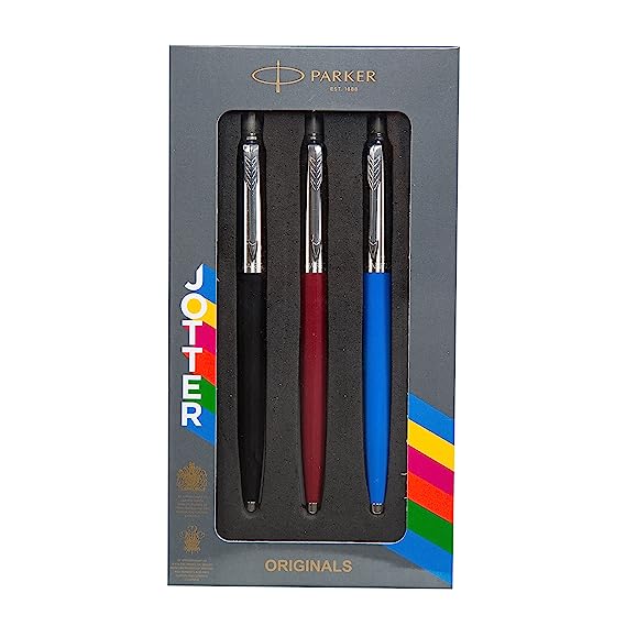 Parker Jotter Standard Ball Pen Combo Set (Black,Blue,Red)