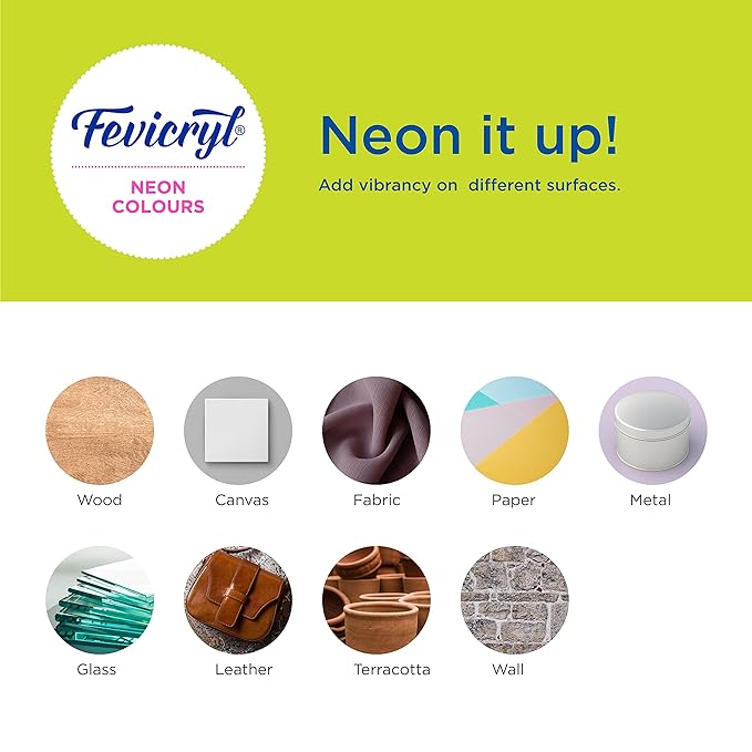 Fevicryl Neon Acrylic Colour Kit 4 x 15 ml