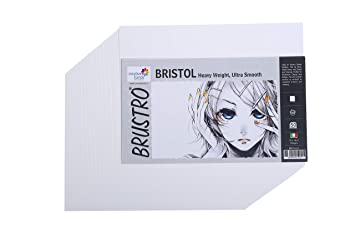 Brustro Bristol Ultra Smooth Paper 250 Gsm 10 X 14 cm (Pack of 50 Sheets)